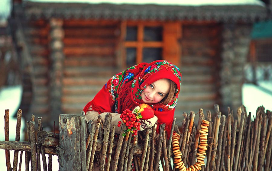 Sexy girl Women in Slavic costumes in Haicheng