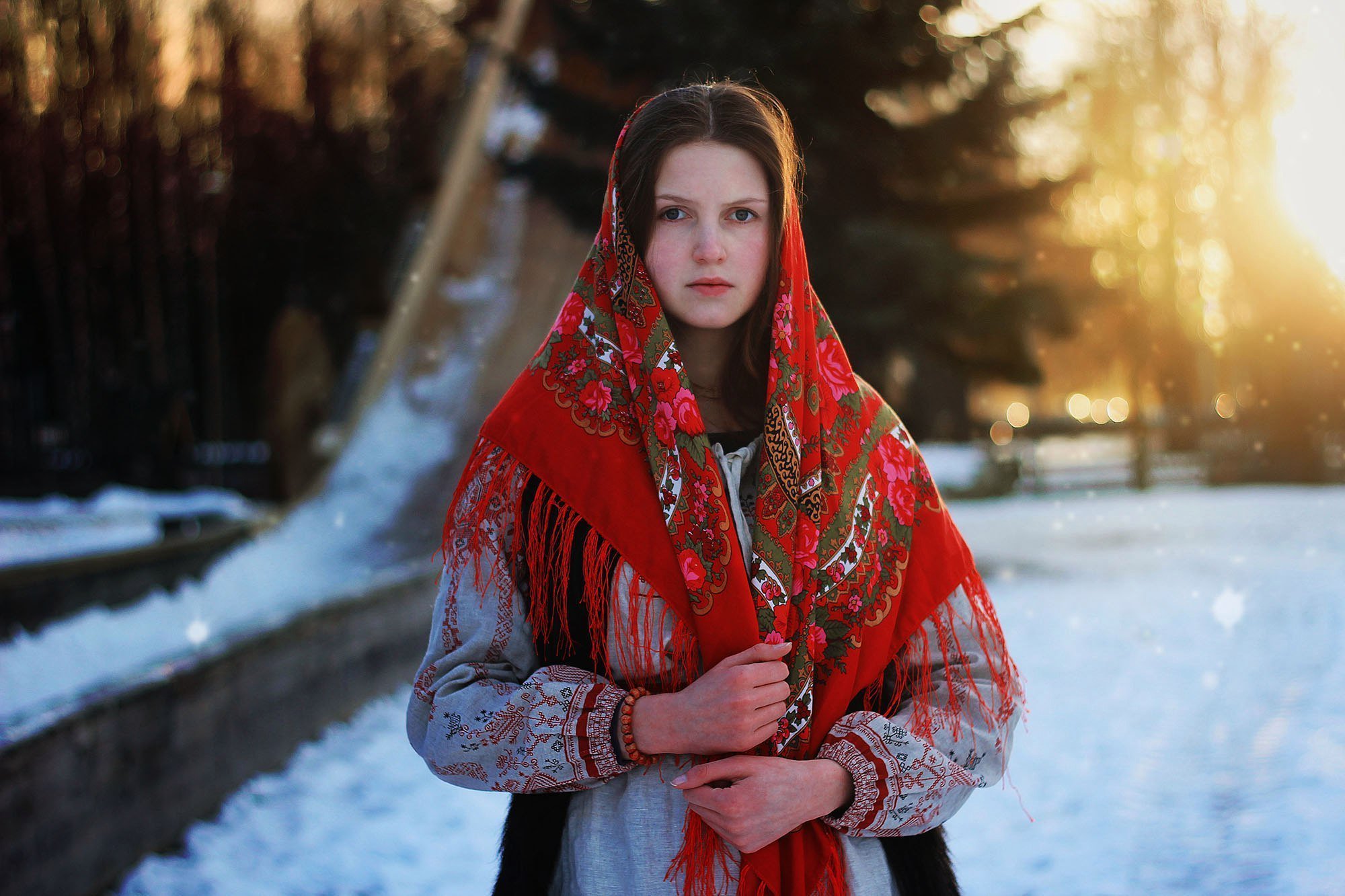 Girls in Slavic costumes in Haicheng